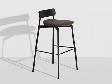 FROMME - High stackable fabric stool with footrest by Petite Friture - view 2